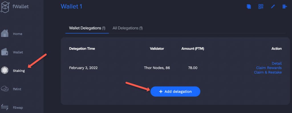staking through fantom wallet